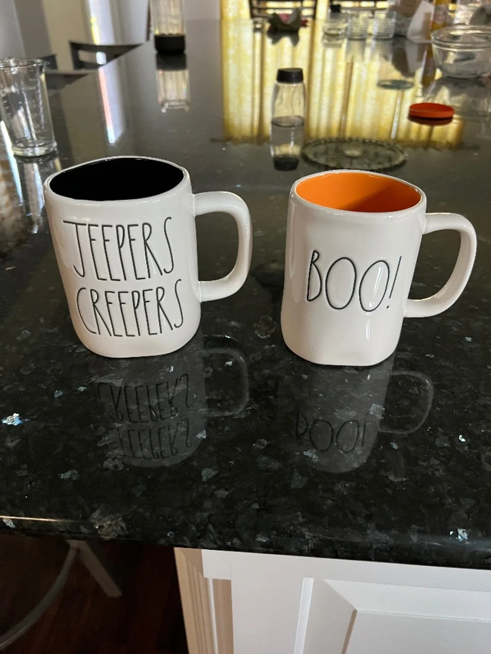 NWOT Rae Dunn Halloween Jeepers Creepers/Boo Set of 2